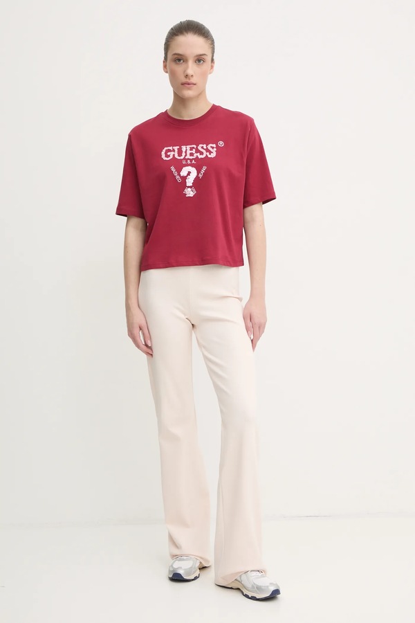 Бавовняна футболка Guess AURLIE колір червоний фото 2
