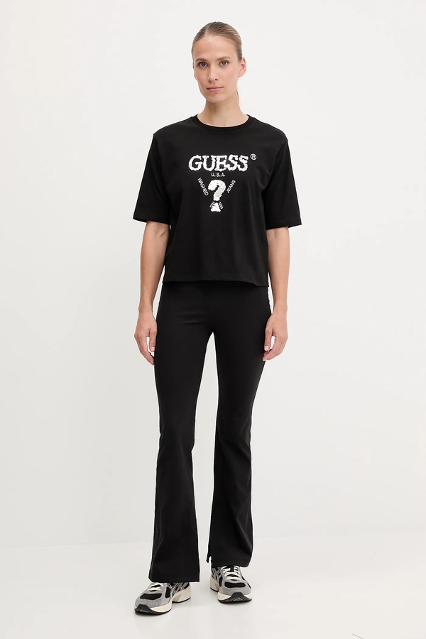 Бавовняна футболка Guess AURLIE колір бежевий