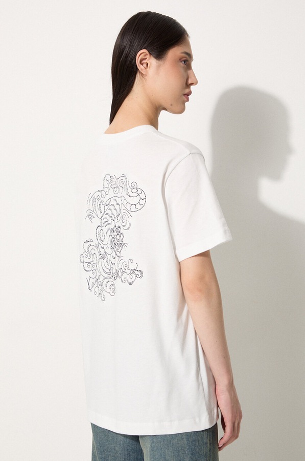 Хлопковая футболка Kenzo Gots Star Tiger Emb Loose цвет белый фото 2