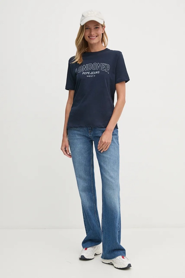 Бавовняна футболка Pepe Jeans GABBY колір синій фото 2