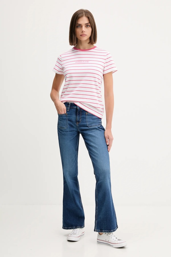 Футболка Guess Jeans колір коричневий