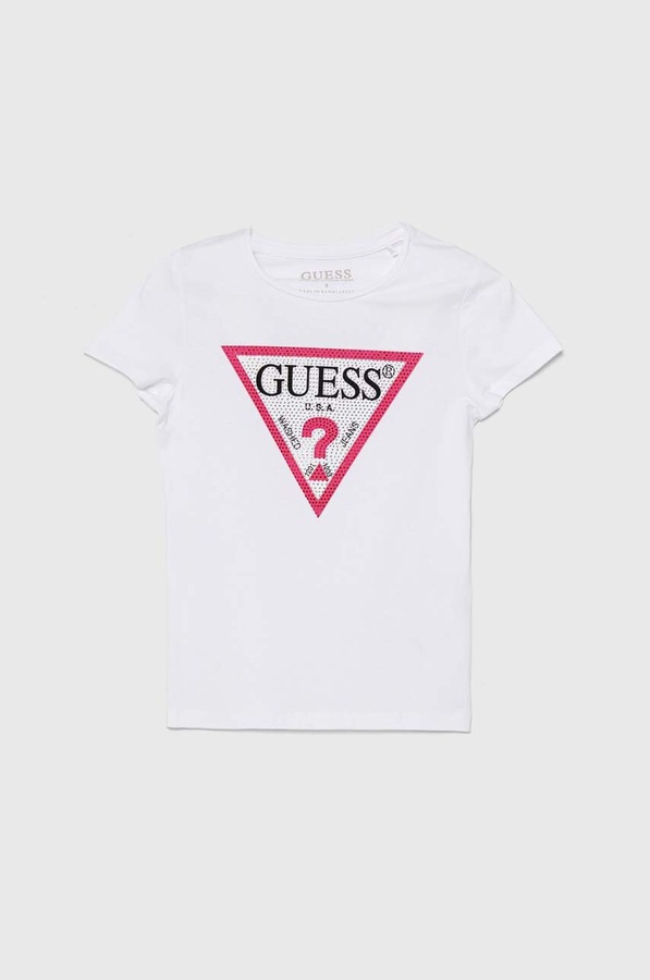 Дитяча футболка Guess колір білий