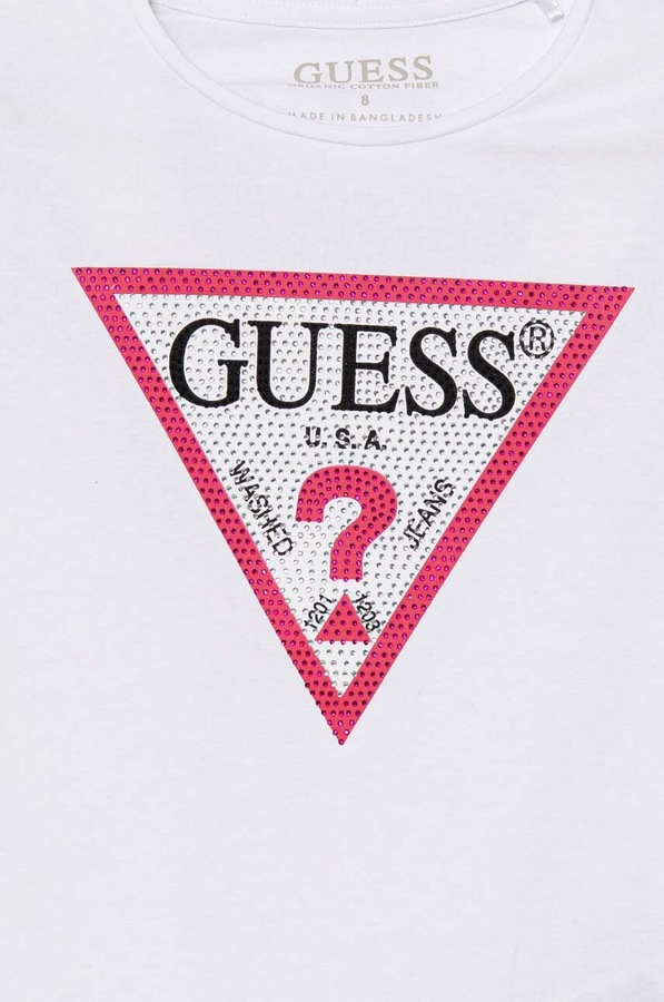 Детская футболка Guess цвет белый фото 2