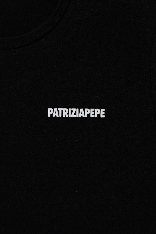 Футболка дитяча бавовняна з еластаном Patrizia Pepe J331 колір чорний фото 3