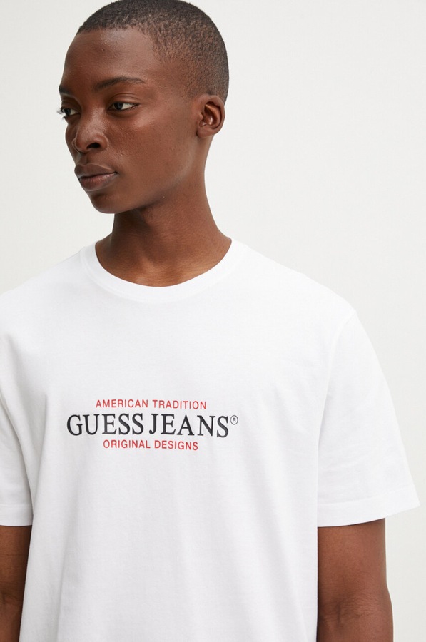Бавовняна футболка Guess Jeans колір білий фото 4