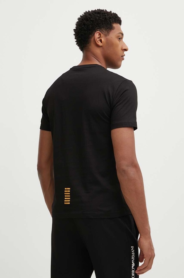 Хлопковая футболка EA7 Emporio Armani цвет черный фото 2