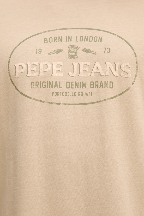 Бавовняна футболка Pepe Jeans ANDER колір бежевий фото 4