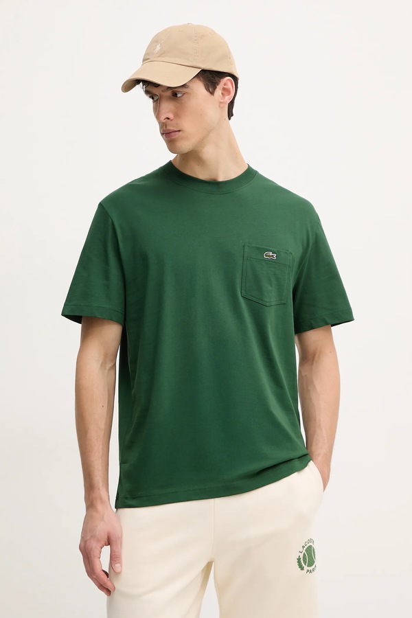 Футболка чоловіча бавовняна Lacoste колір зелений