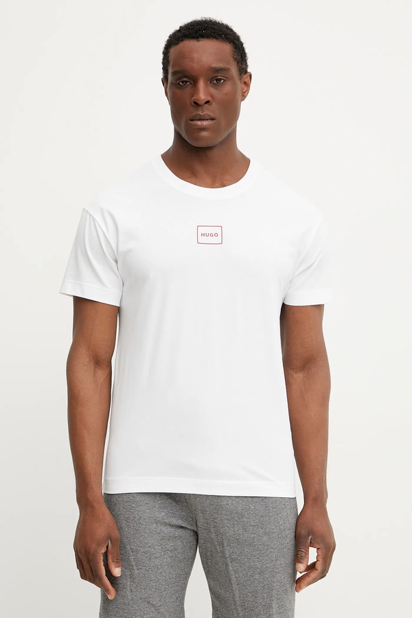 Футболка lounge чоловіча з бавовною HUGO Laze T-Shirt колір білий