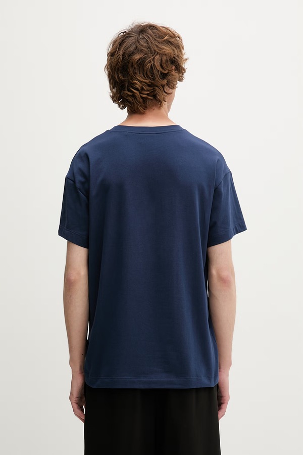 Футболка lounge чоловіча з бавовною HUGO Laze T-Shirt колір темно-синій фото 2