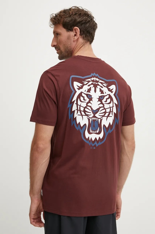 Бавовняна футболка 47 brand MLB Detroit Tigers колір коричневий фото 3