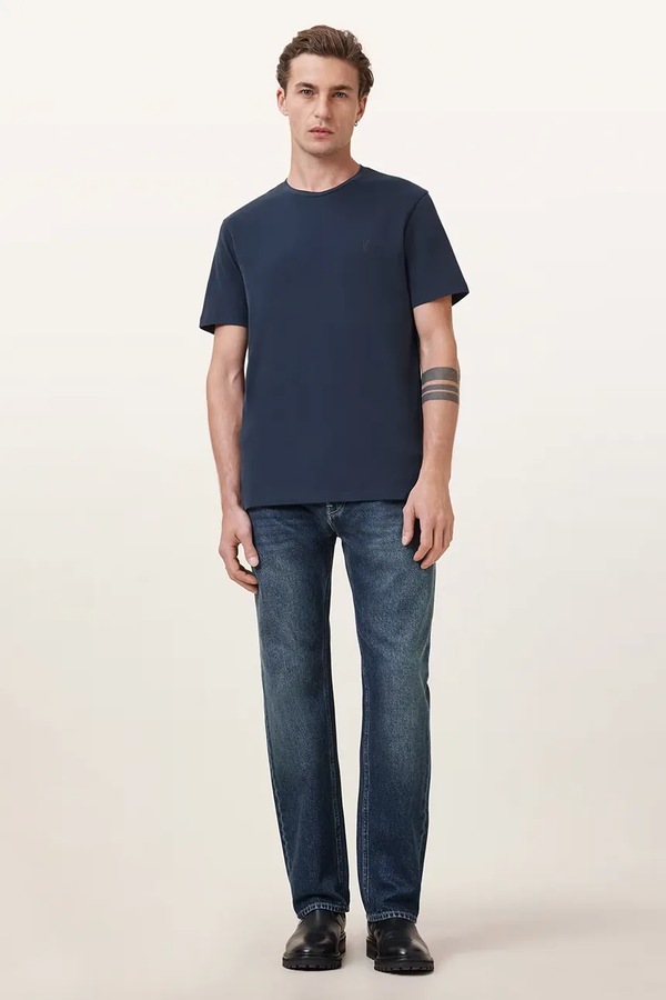 Футболка basic чоловіча бавовняна AllSaints колір темно-синій фото 2