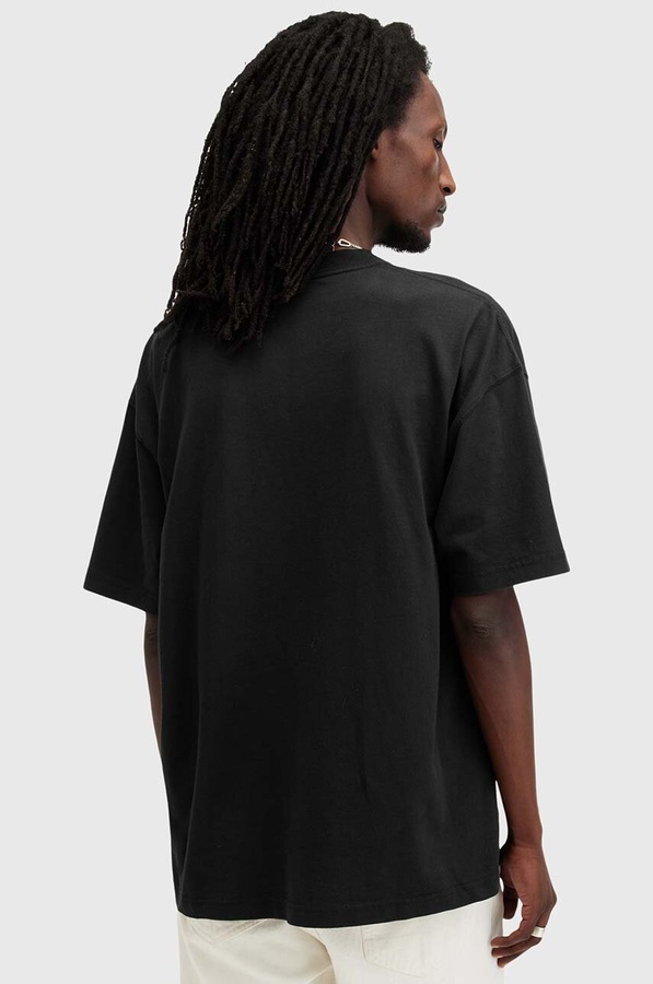 Бавовняна футболка AllSaints BIGGY колір чорний фото 3