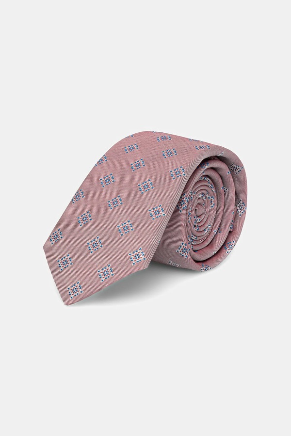 Галстук с примесью шелка BOSS H-TIE 6 CM BICO 251 цвет розовый фото 2