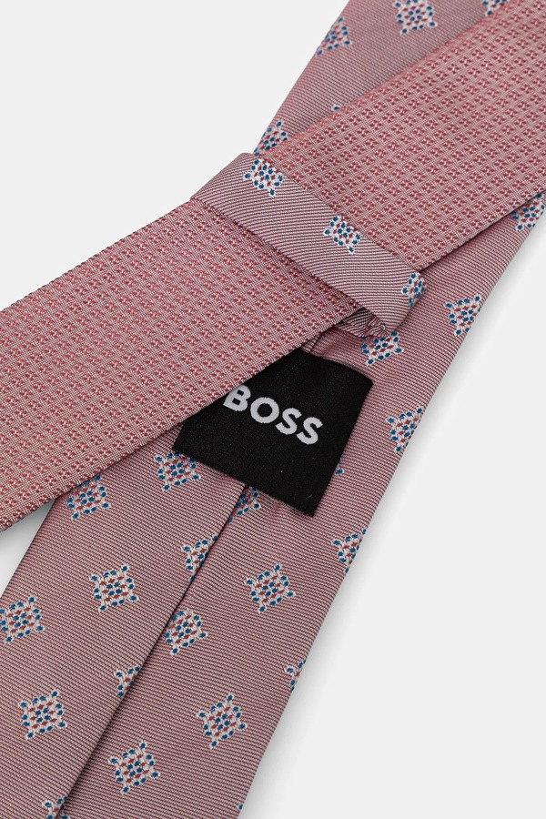 Галстук с примесью шелка BOSS H-TIE 6 CM BICO 251 цвет розовый