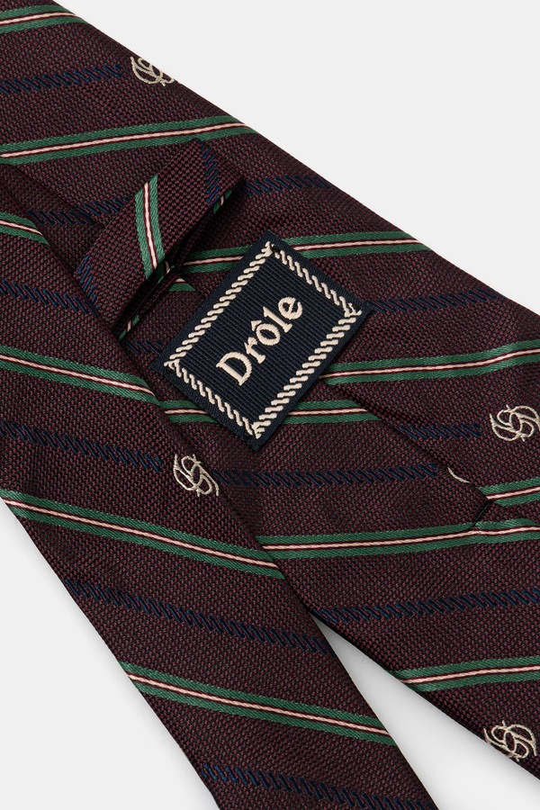 Шовкова краватка Drôle de Monsieur La Cravate Rayure Monogramme колір фіолетовий фото 2