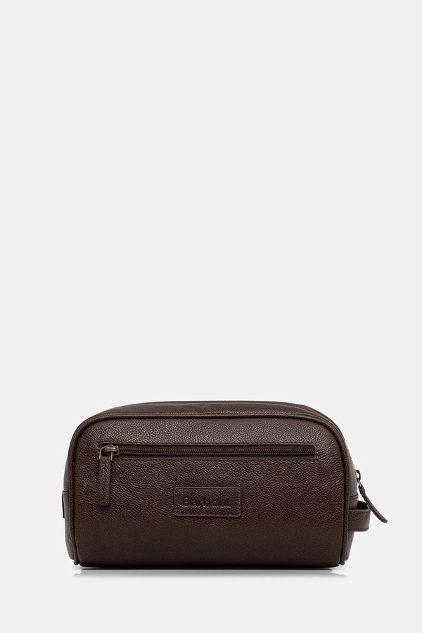 Шкіряна косметичка Barbour колір коричневий