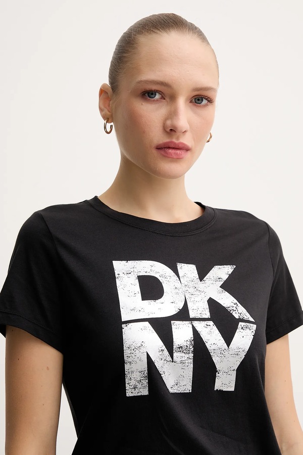 Футболка DKNY колір чорний фото 4