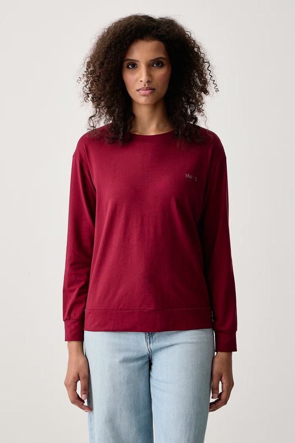 Лонгслів жіночий бавовняний з еластаном HUGO ID LS-SHIRT