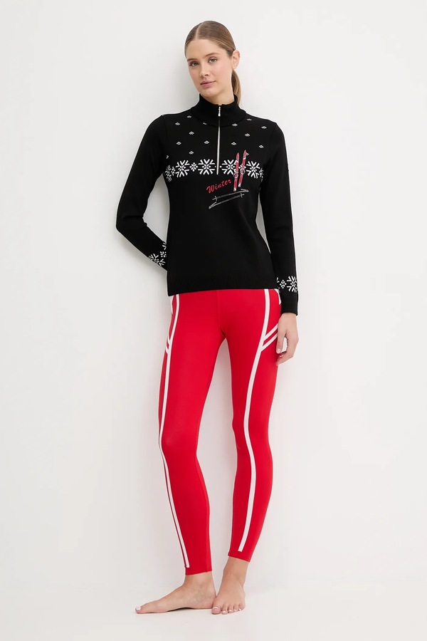 Функціональний лонгслів з мериносовою вовною Newland LADY W T-NECK колір чорний
