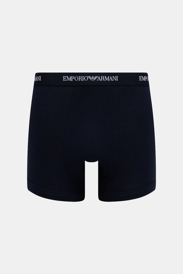 Боксери чоловічі з бавовною 3 шт. Emporio Armani Underwear колір темно-синій