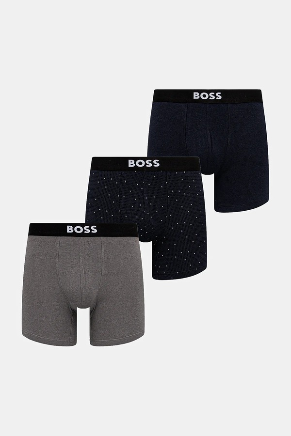 Боксеры мужские хлопковые с эластаном BoxerBr3P BOSS ONE D 3 шт. цвет серый