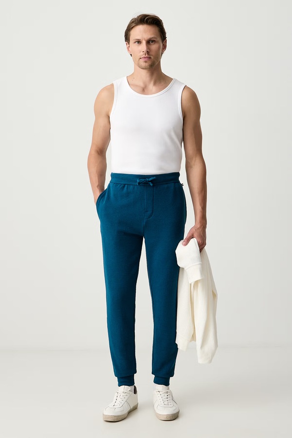 Спортивні штани чоловічі BOSS Waffle Pants Cuff колір фіолетовий фото 2