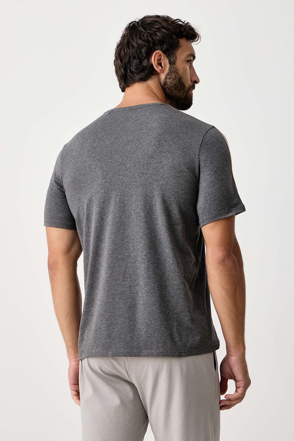 Футболка lounge чоловіча бавовняна з еластаном BOSS Unique T-Shirt колір сірий фото 2