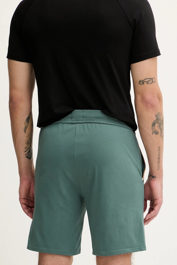 Шорты loungwear мужские хлопковые с эластаном BOSS Unique Shorts CW цвет зеленый фото 2