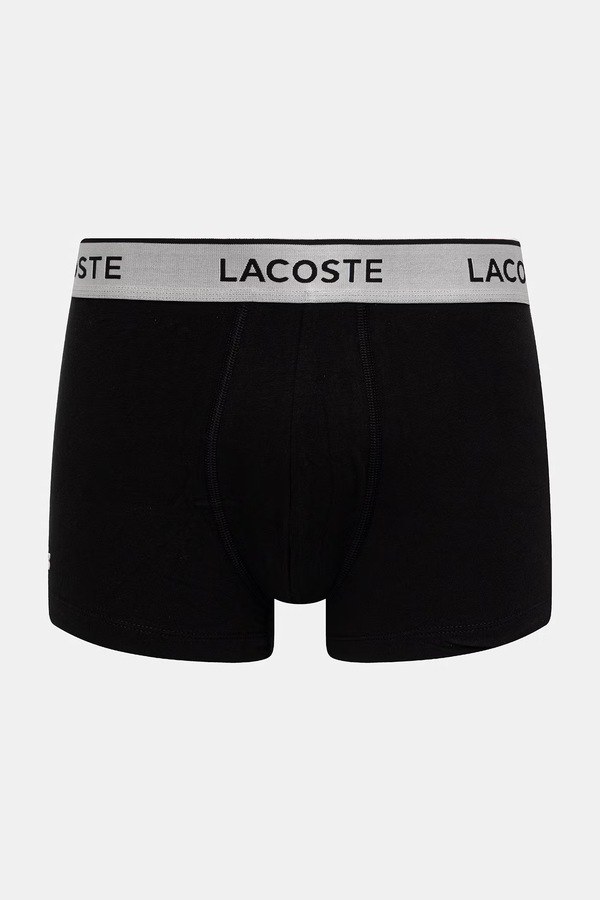 Облягаючі боксери чоловічі з бавовною 3 шт. Lacoste колір чорний