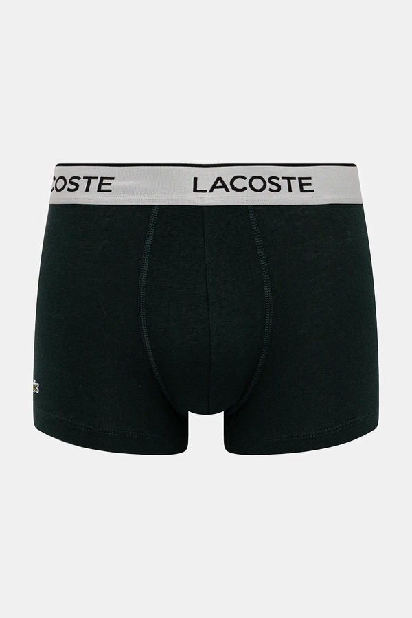 Облягаючі боксери чоловічі з бавовною 3 шт. Lacoste колір чорний фото 4