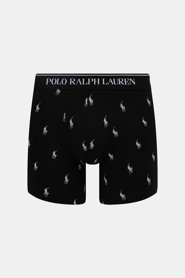 Боксеры мужские хлопковые с эластаном 3 шт. Polo Ralph Lauren цвет черный