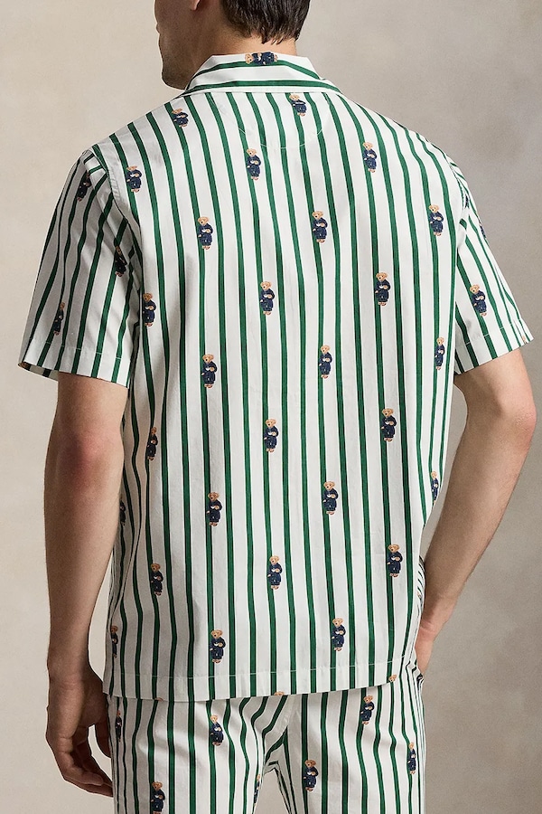 Пижамная рубашка мужская хлопковая Polo Ralph Lauren цвет зеленый