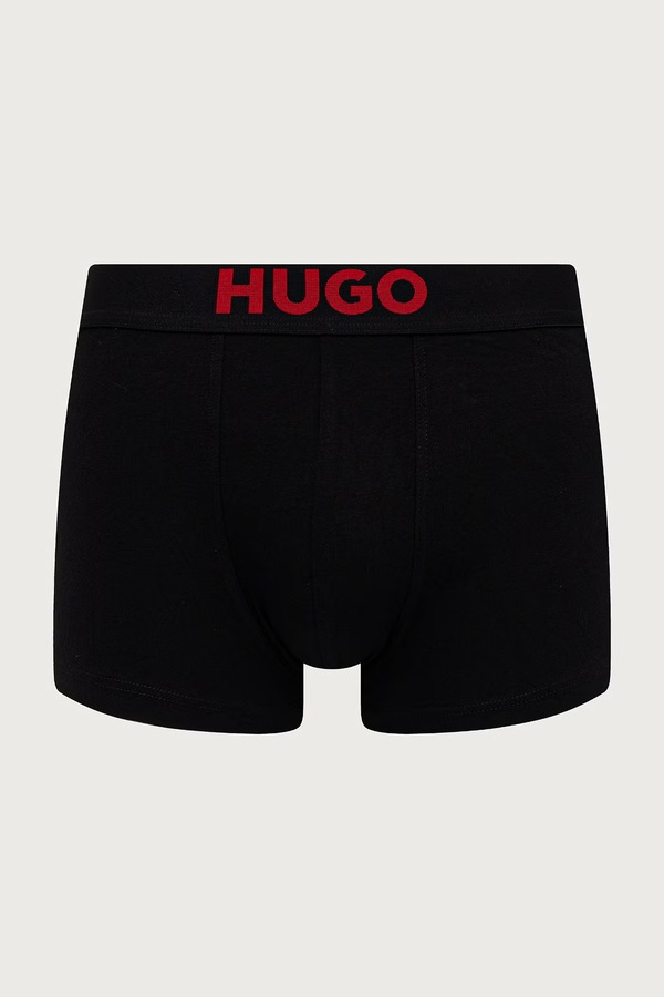 Боксери чоловічі з бавовною TRUNK TRIPLET GIFT 3 шт. HUGO колір чорний фото 4