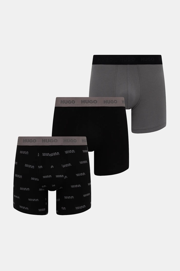 Боксери HUGO 3-pack BOXERBR TRIPLET GIFT колір чорний