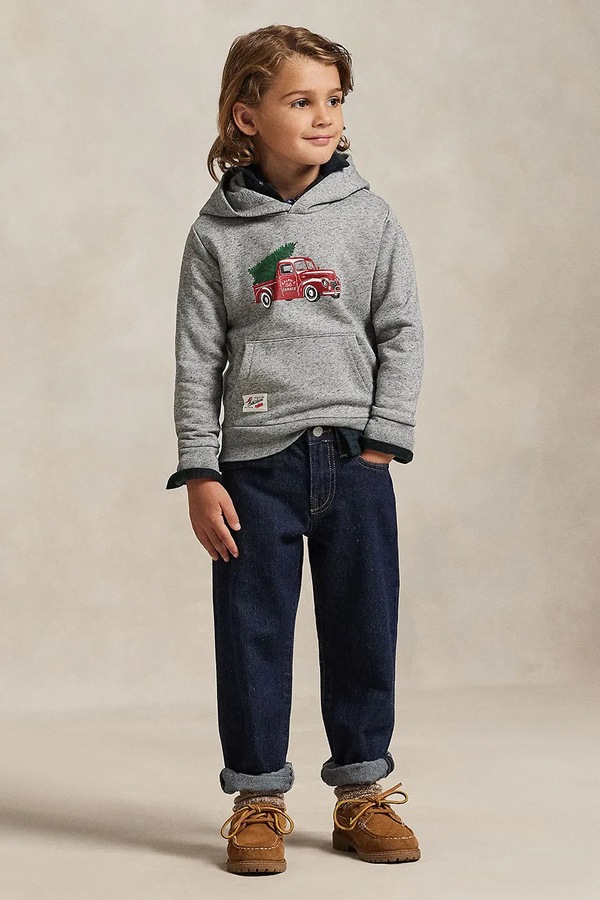 Дитяча кофта з бавовною Polo Ralph Lauren колір сірий фото 3