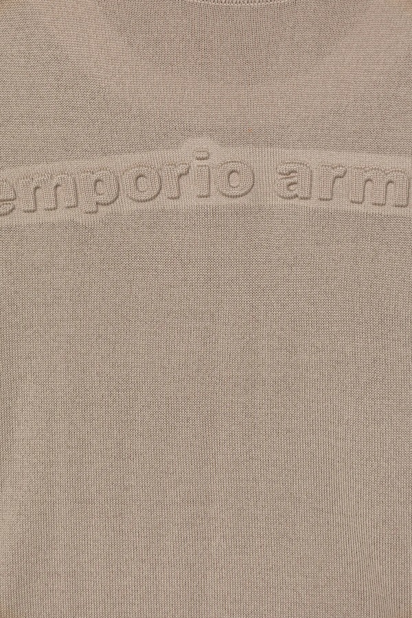Шерстяной детский свитер Emporio Armani цвет бежевый фото 2