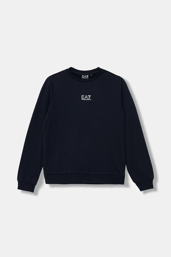 Кофта дитяча з бавовною EA7 Emporio Armani колір темно-синій