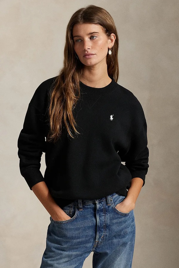 Кофта жіноча з бавовною Polo Ralph Lauren колір чорний