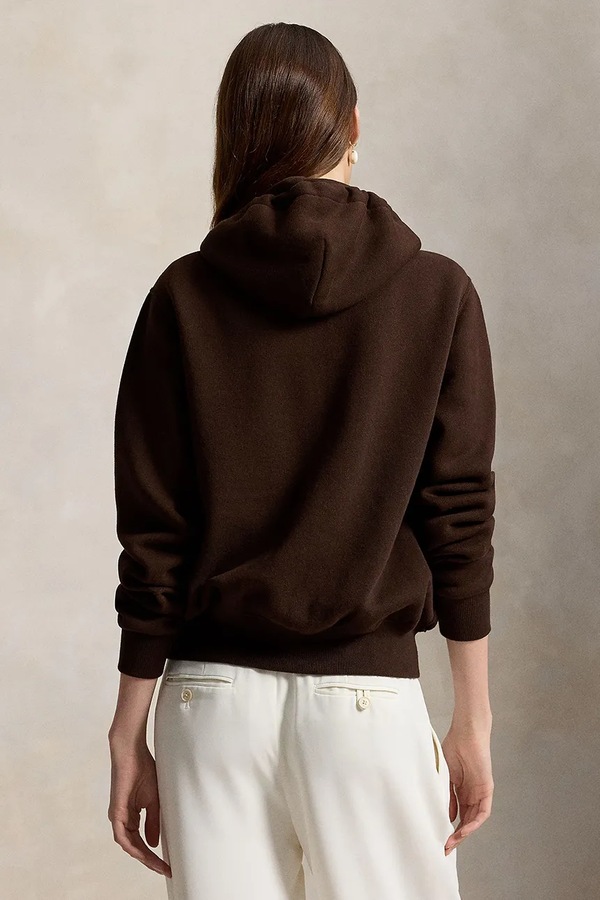 Жіноча кофта на застібці з капюшоном Polo Ralph Lauren колір коричневий фото 2