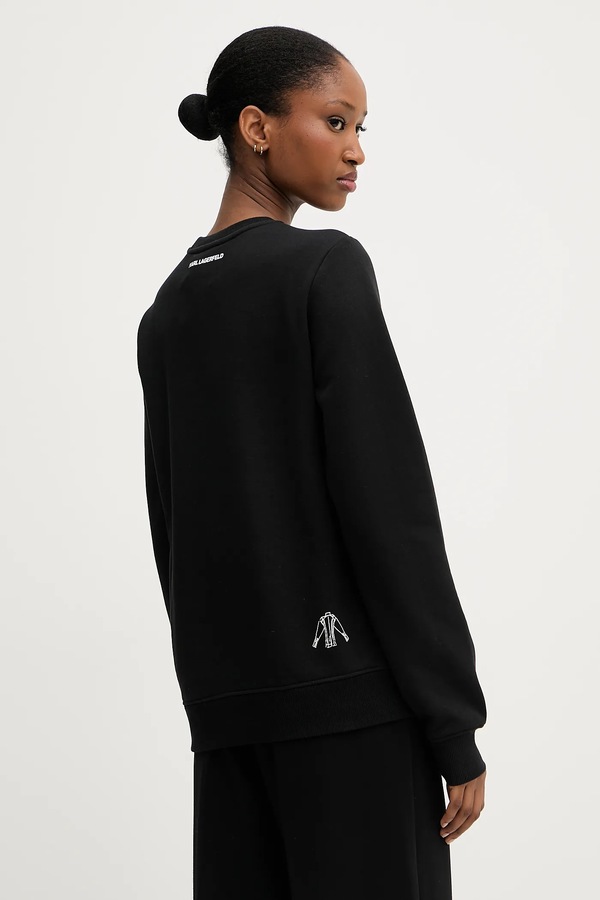 Хлопковая кофта Karl Lagerfeld KARL SERIES цвет черный фото 2