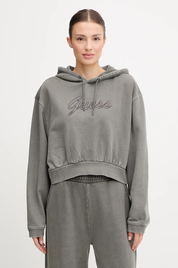 Хлопковая кофта Guess MISTY цвет серый