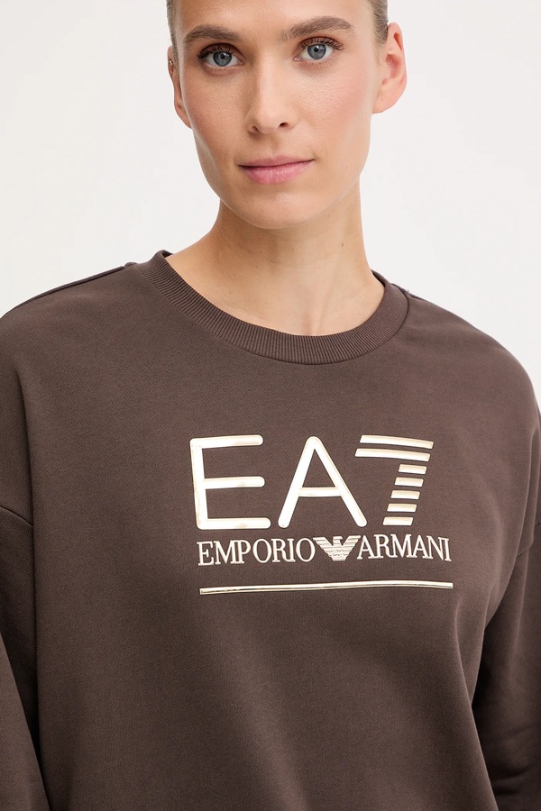 Кофта EA7 Emporio Armani колір коричневий фото 4