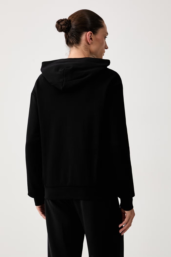 Кофта с капюшоном женская с хлопком EA7 Emporio Armani цвет черный фото 2