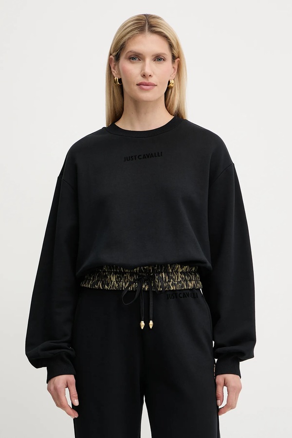 Бавовняна кофта Just Cavalli колір чорний