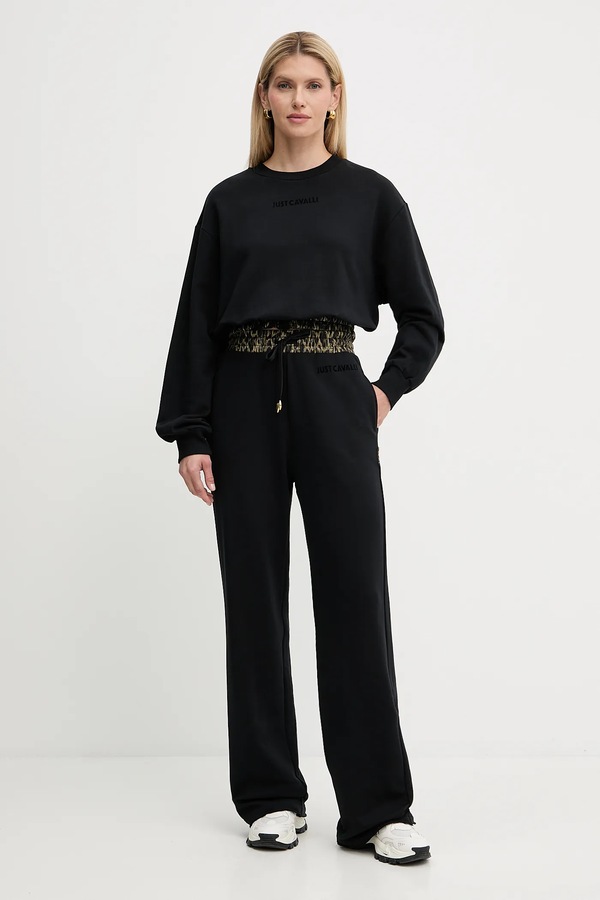 Хлопковая кофта Just Cavalli цвет черный