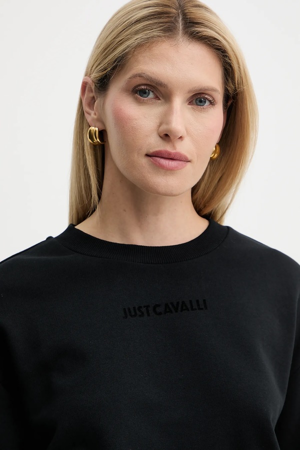 Бавовняна кофта Just Cavalli колір чорний фото 4