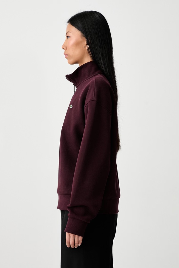 Кофта жіноча з бавовною Lacoste колір бордовий фото 4