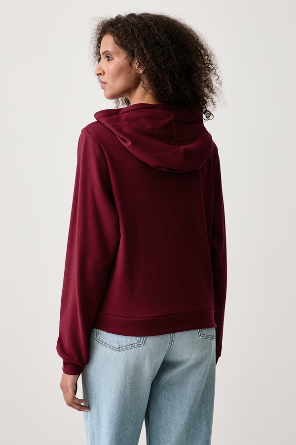 Кофта на застібці з капюшоном жіноча з бавовною HUGO ID_JACKET колір червоний фото 3