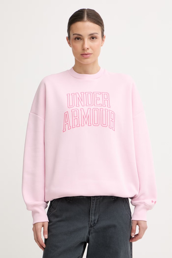 Кофта жіноча з бавовною Under Armour Rival колір рожевий